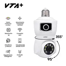 Falabella Cámara Roseta Wifi Doble Lente Movimiento 2K Knot oferta