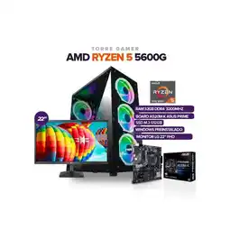 Falabella Pc Gamer Ryzen 5 5600G /32Gb Ram/ Ssd 512GB M.2 /Board 520/ MONITOR 22 oferta