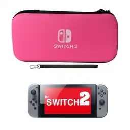 Falabella Estuche Rígido Rosa + Vidrio Compatible Con Switch 2 oferta