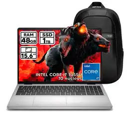 Falabella PORTÁTIL INTEL CORE I7 1355U 48 GB RAM 1TB SSD 15,6″ FHD COLOR PLATINUM SILVER +BOLSO oferta