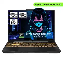 Falabella PORTATIL GAMER TUF INTEL CORE I5 210-H RTX 3050 32GB RAM 512GB SSD FHD 144HZ oferta