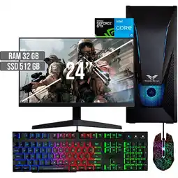 Falabella PC GAMER INTEL CORE I5-12400 GTX 1650 4GB SSD 512GB RAM 32GB LED 24 FHD oferta