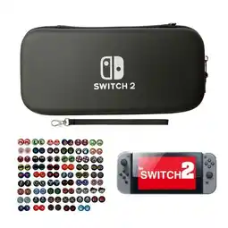 Falabella Estuche Rígido Negro + Vidrio + 2 Grips Compatible Con Switch 2 oferta