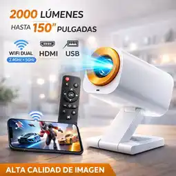 Falabella Proyector Video Beam WiFi Dual 2000 Lumenes 150” HD 110V Blanco oferta