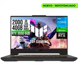 Falabella PORTATIL TUF INTEL CORE 5-210H RTX 3050 6GB SSD 2TB RAM 40GB 16 WUXGA 144HZ oferta