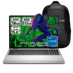 Falabella PORTÁTIL INTEL CORE I7 1355U 16 GB RAM 512GB SSD 15,6″ FHD COLOR PLATINUM SILVER + BOLSO oferta