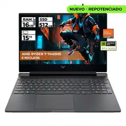 Falabella PORTATIL GAMER VICTUS RYZEN 7-7445HS RTX 3050 16GB 512GB SSD FHD 15.6'' oferta