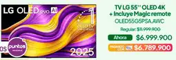 Jumbo LG TV 55" OLED 4K + magic remote oferta