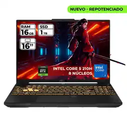 Falabella PORTATIL GAMER TUF INTEL CORE I5 210-H RTX 3050 16GB RAM 1TB SSD FHD 144HZ oferta