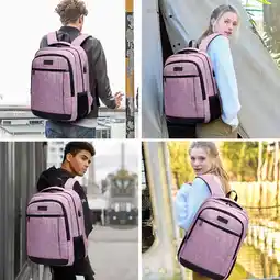 Falabella Mochila Para Portátil Con Carga Usb Compatible Poliester Rosa oferta