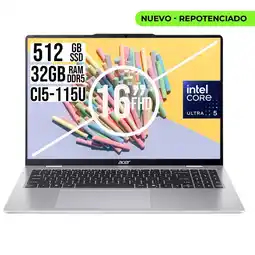 Falabella PORTATIL INTEL CORE ULTRA 5-115U SSD 512GB RAM 32GB WUXGA IPS 16 oferta