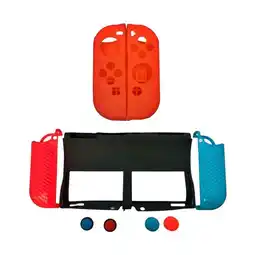 Falabella Set Protector 7 En 1 + 2 Siliconas Control Joycon Rojo De Switch Oled oferta