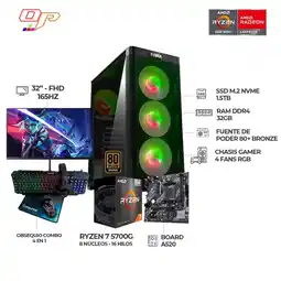 Falabella COMPUTADOR GAMER RYZEN 7 5700G /32GB/ 1.5TB/MONITOR 32” 165HZ/COMBO 4EN1+WIFI oferta