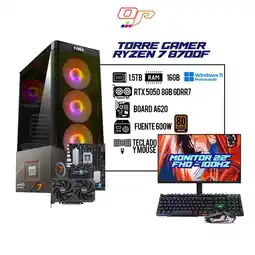 Falabella PC Gamer Ryzen 7 8700F / 16GB RAM / RTX 5050 8GB / A620 / 600W / Monitor 22 100Hz + TECLADO Y MOUSE oferta