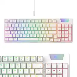 Falabella Teclado tipo Gamer Retroiluminado - Cableado 387X140X45MM, Mecánico, 96 Teclas Blanco oferta