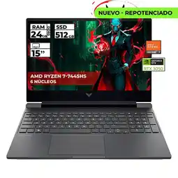 Falabella PORTATIL GAMER VICTUS RYZEN 7-7445HS RTX 3050 24GB 512GB SSD FHD 15.6'' oferta