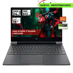 Falabella PORTATIL GAMER VICTUS RYZEN 7-7445HS RTX 3050 24GB 512GB SSD FHD 15.6'' oferta