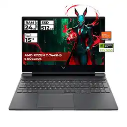 Falabella PORTATIL GAMER VICTUS RYZEN 7-7445HS RTX 3050 24GB 512GB SSD FHD 15.6'' oferta