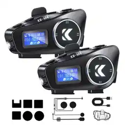 Falabella Intercomunicador Para Moto Bluetooth Lcd Fm Kr-m4 Combo X2 oferta