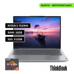 Falabella PORTATIL THINKBOOK AMD RYZEN 5 7533HS - 16GB DDR5 - 512GB SSD - 14 WUXGA - RJ45 - WIN11 PRO oferta