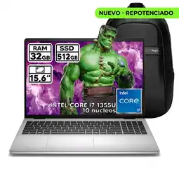 Falabella PORTÁTIL INTEL CORE I7 1355U 32 GB RAM 512GB SSD 15,6″ FHD COLOR PLATINUM SILVER +BOLSO oferta