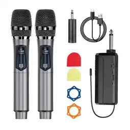 Falabella Doble Micrófono Profesional Inalámbrico UHF Recargable DX802 oferta