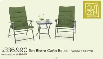 Outzen Set Bistró Caño Relax Verde