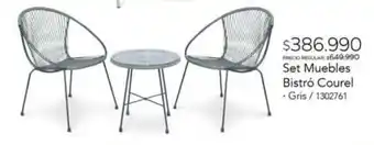 Easy Outzen Set Muebles Bistró Courel Gris oferta