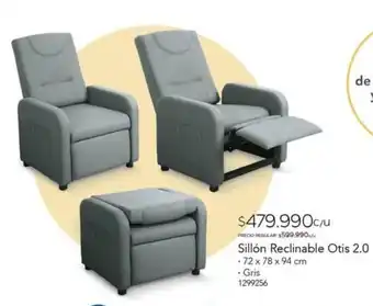 Easy Sillón Reclinable Otis 2.0 Gris 72x78x94cm oferta