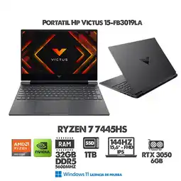 Falabella PORTATIL GAMER VICTUS RYZEN 7 7445HS- 15.6 144HZ IPS FHD - RTX 3050 - RAM 32GB DDR5 SSD 1TB M.2 oferta