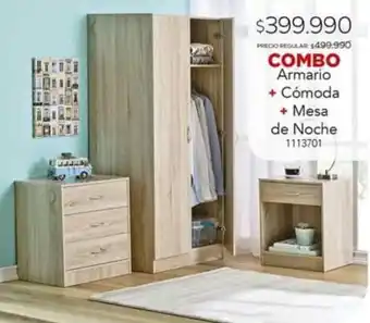Easy Combo Armario + Cómoda + Mesa de Noche oferta