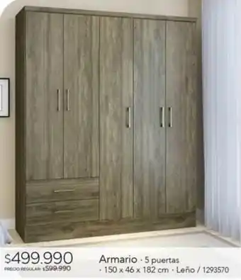 Easy Armario 5 Puertas 150x46x182cm oferta