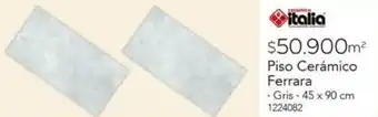 Easy Italia Piso Cerámico Ferrara Gris 45x90cm oferta