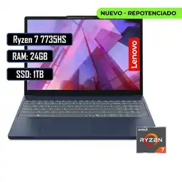 Falabella PORTATIL SLIM 3 AMD RYZEN 7 7735HS RAM 24GB DDR5 - SSD 512GB - 15.3 WUXGA AZUL oferta