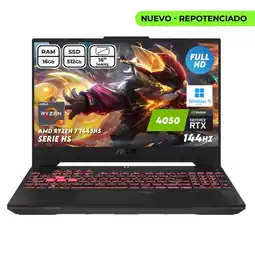Falabella Portátil Gamer Tuf A16 R7 7445hs Ram 16gb Ssd 512gb Rtx4050 Windows 11 oferta