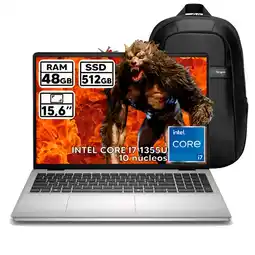 Falabella PORTÁTIL DC15250 CORE I7 1355U 48 GB RAM 512GB SSD 15,6″ FHD COLOR PLATINUM SILVER + BOLSO oferta