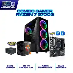 Falabella TORRE GAMER RYZEN 7 5700G RAM 32GB 1TB NVME B550 WIFI CHASIS 4 FANS RGB 350W oferta