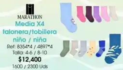 Almacenes Only Marathon media x4 talonera/tobillera niño / niña oferta