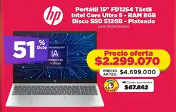Alkomprar HP Portátil 15" FD1254 Táctil Intel Core Ultra 5 oferta