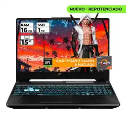 Falabella PORTATIL GAMER TUF RYZEN 7 7445HS 16 GB RAM 1 TB SSD 15" FHD GEFORCE RTX 3050 4 GB NEGRO oferta