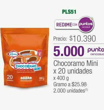 Jumbo Chocoramo mini x 20 unidades x 400 g oferta