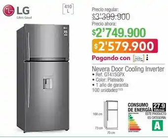 Jumbo Nevera door cooling inverter lg oferta