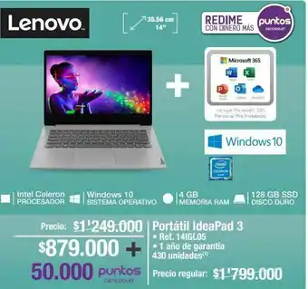 Jumbo Computador portátil lenovo portátil ideapad 3 oferta