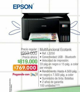 Oferta Impresora Epson EcoTank L120 en Falabella