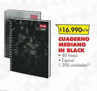 Metro Cuaderno mediano in black oferta
