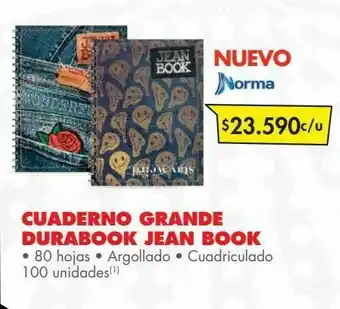 Metro Cuaderno grande durabook jean book norma oferta