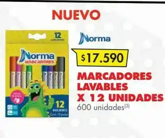 Metro Marcadores lavables x 12 unidades oferta