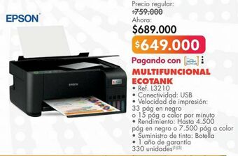 Oferta Impresora Epson EcoTank L120 en Falabella