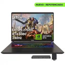 Falabella PORTATIL VECTOR / Intel Ultra 9-275HX / RTX 5080 16GB DDR7 / 16 GB de RAM / SSD 1TB M2 oferta