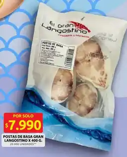 Ara Postas de basa gran langostino oferta